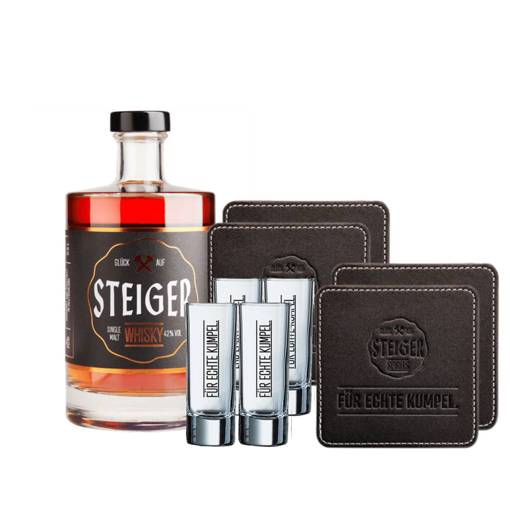 Steiger Whisky - Single Malt inkl. Gläser und Untersetzer