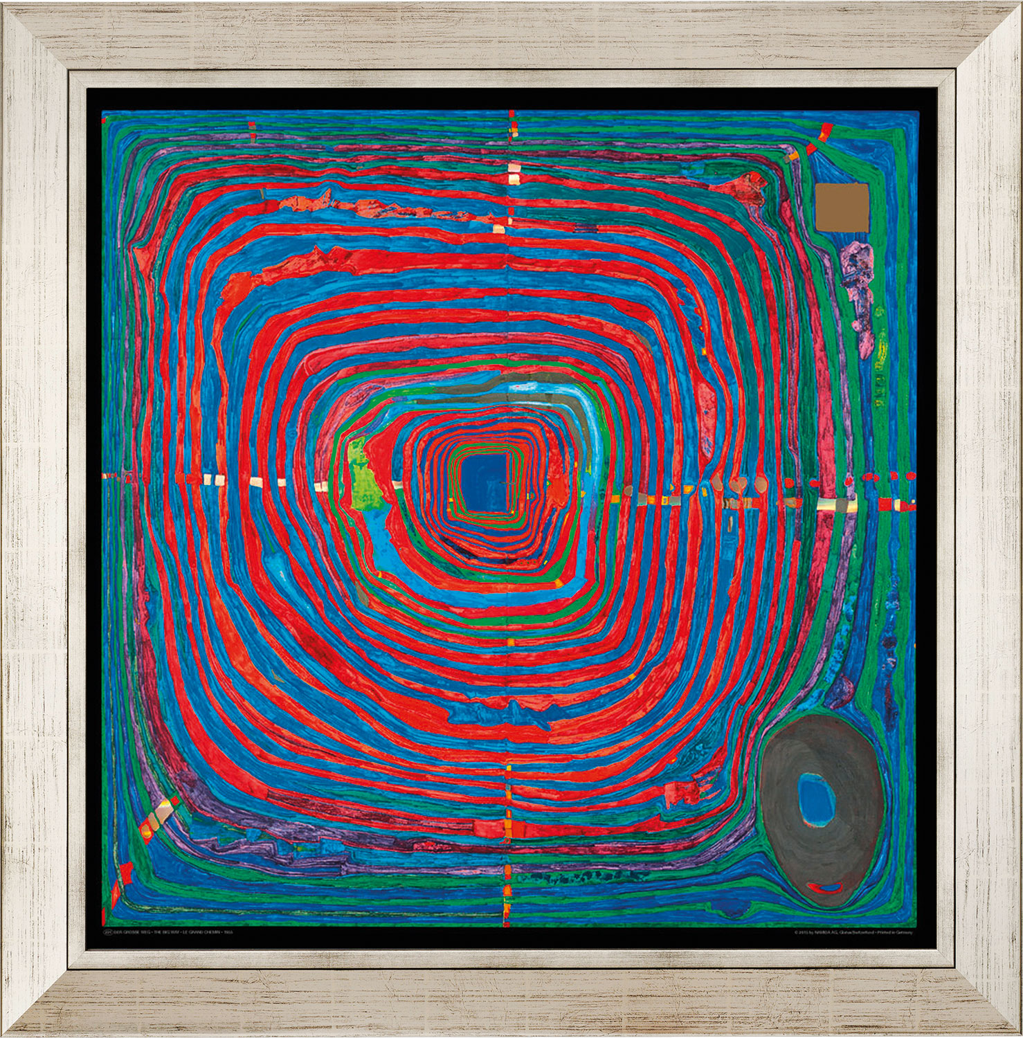 Gemälde "Der große Weg"  gerahmt - Friedensreich Hundertwasser (224)