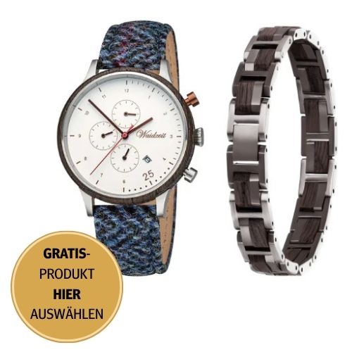 Schmuckset | Mooreiche | Chronograph Barista Bianco