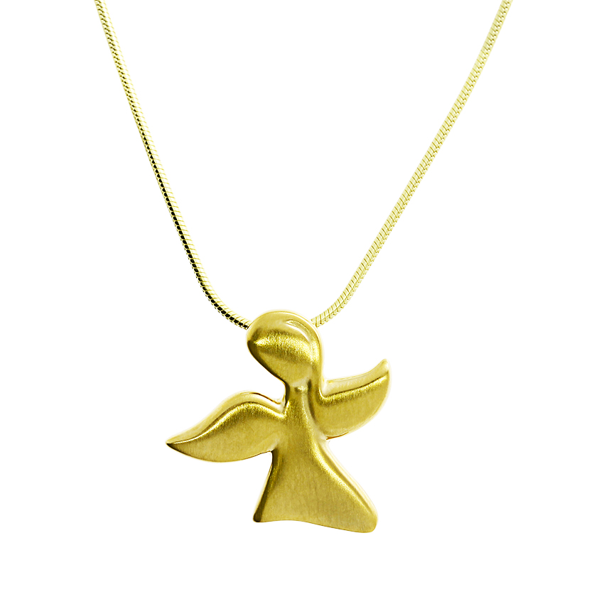 Schlangenkette mit Anhänger Schutzengel