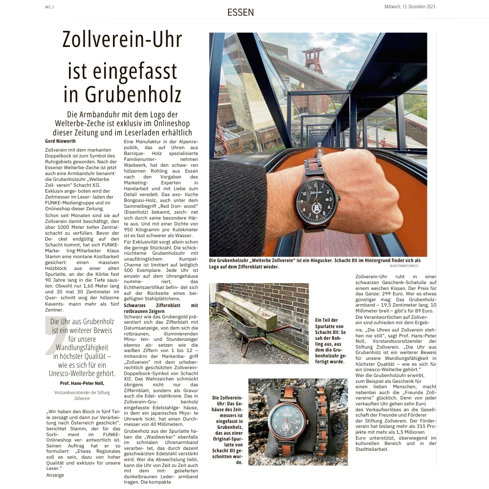 Armband Grubenholz – Welterbe Zollverein Schacht ⅩⅠⅠ