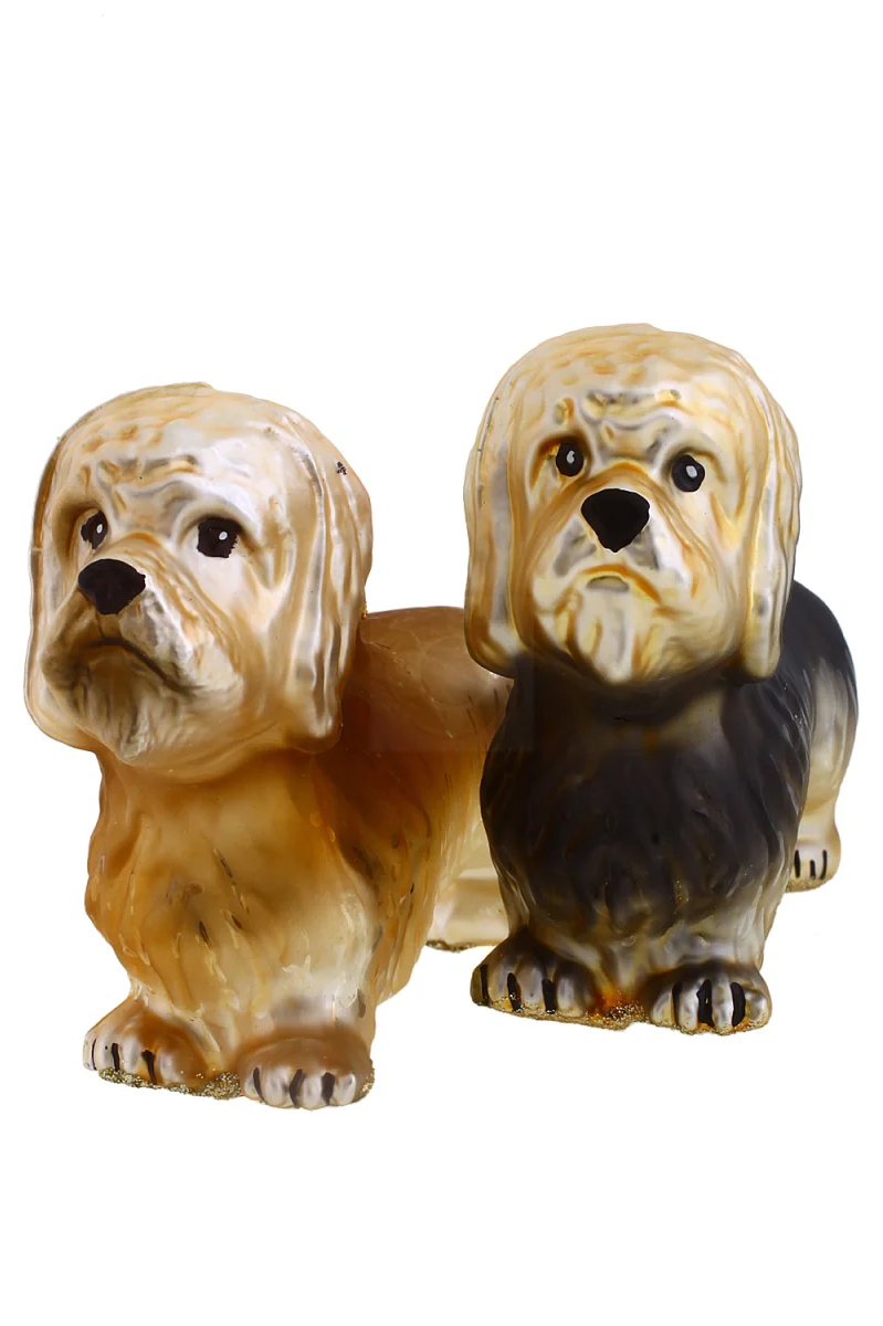 Weihnachtsbaumschmuck aus Glas – Dandie Dinmont Terrier Pärchen