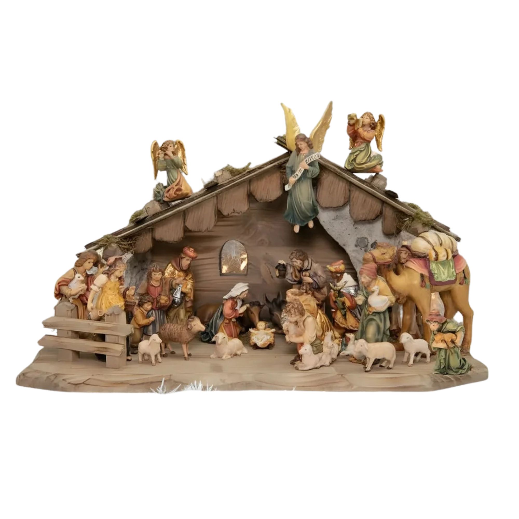 Krippen-Set Matteo | Komplettset mit Stall und 24 Figuren