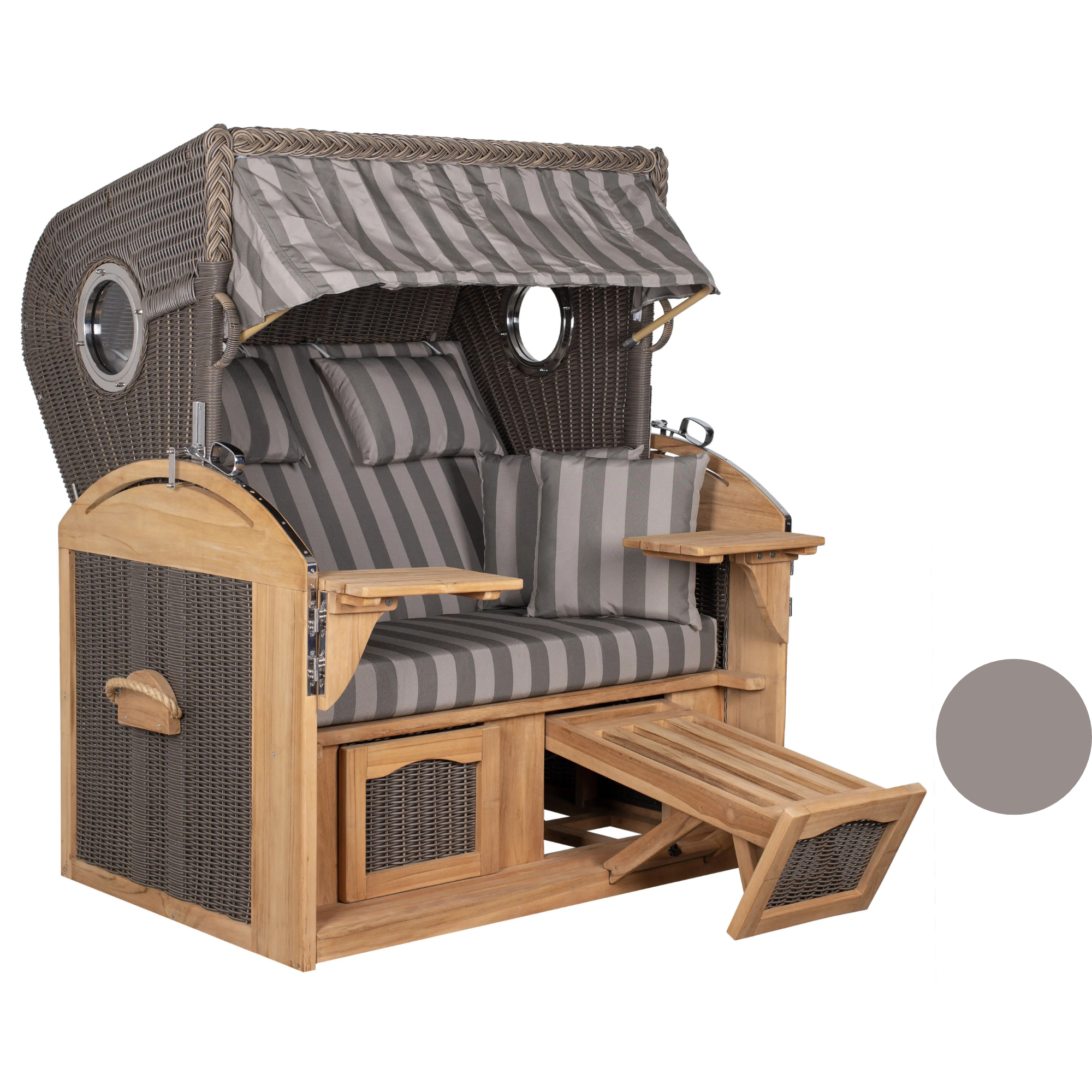 Strandkorb 2,5-Sitzer Komplettset | Teakholz – Nordsee