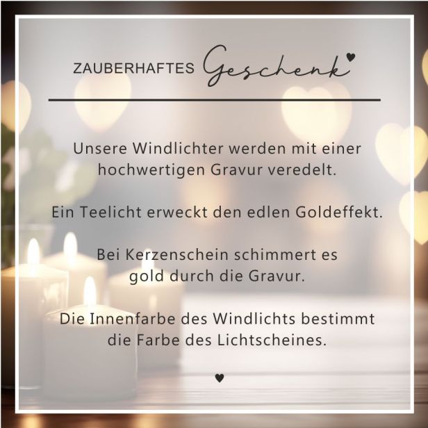 Windlicht Hochzeit Herzen - personalisiert