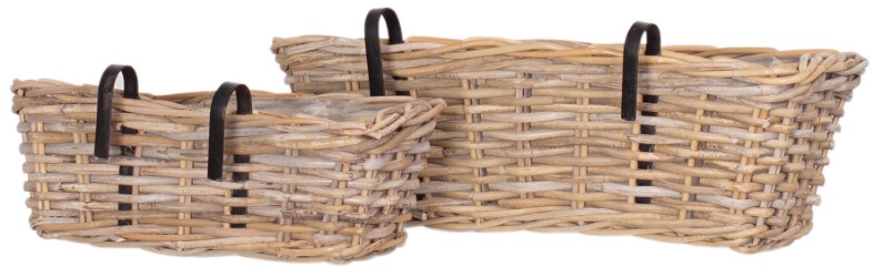 Balkonkästen Set aus Rattan