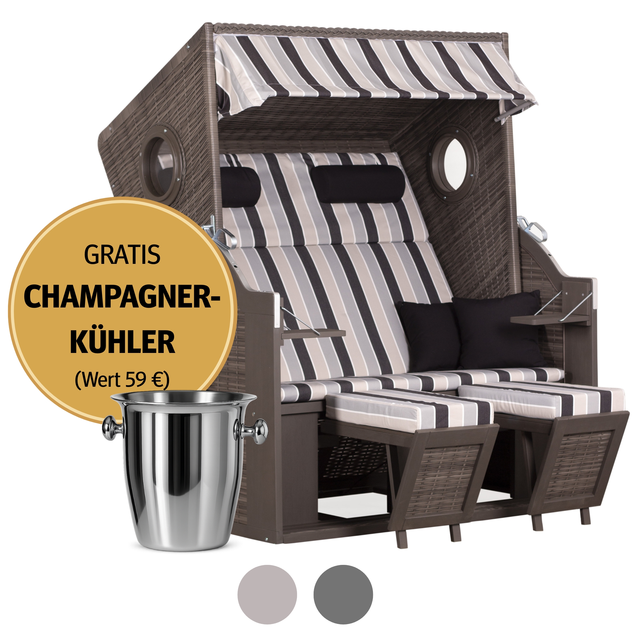 Strandkorb 2-Sitzer | Pinienholz – PURE® Wave XL