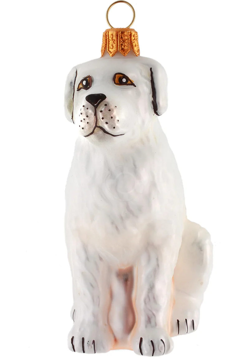 Weihnachtsbaumschmuck aus Glas – Retriever weiß